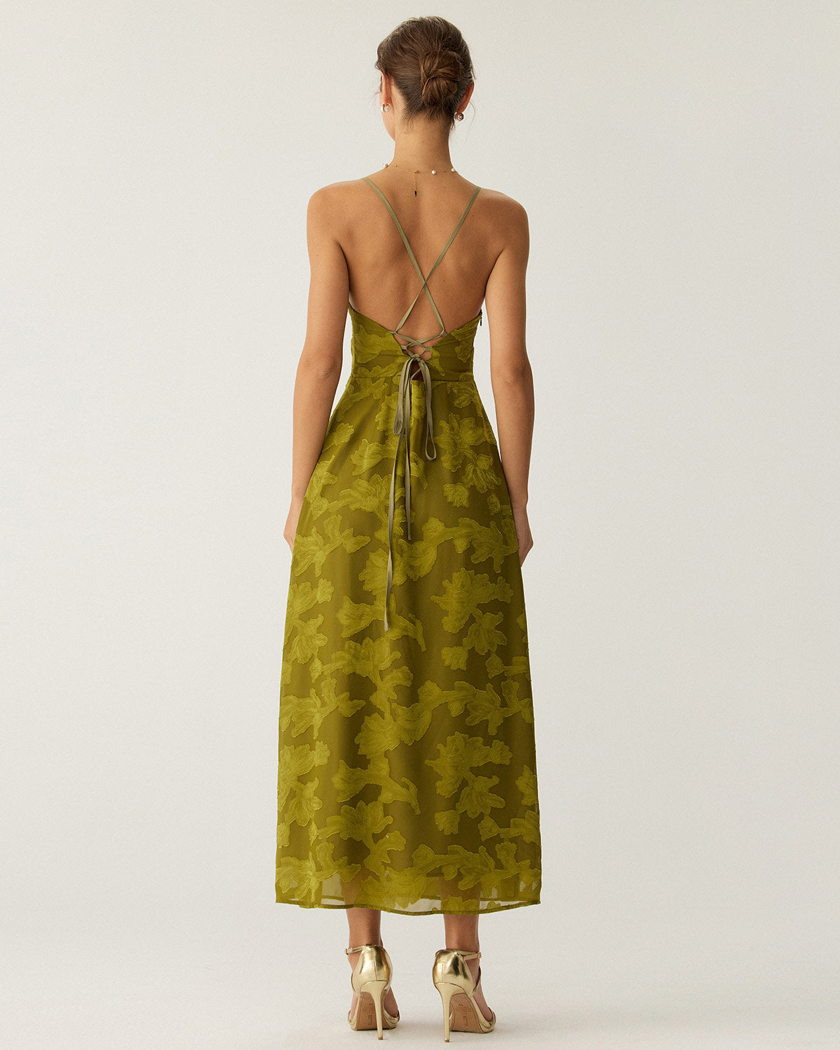 Green Floral Ruched Backless Slip Maxi Dress & Reviews - Green - Dresses | RIHOAS Green Floral Ruched Backless Slip Maxi Dress & Reviews - Green - Dresses | RIHOAS