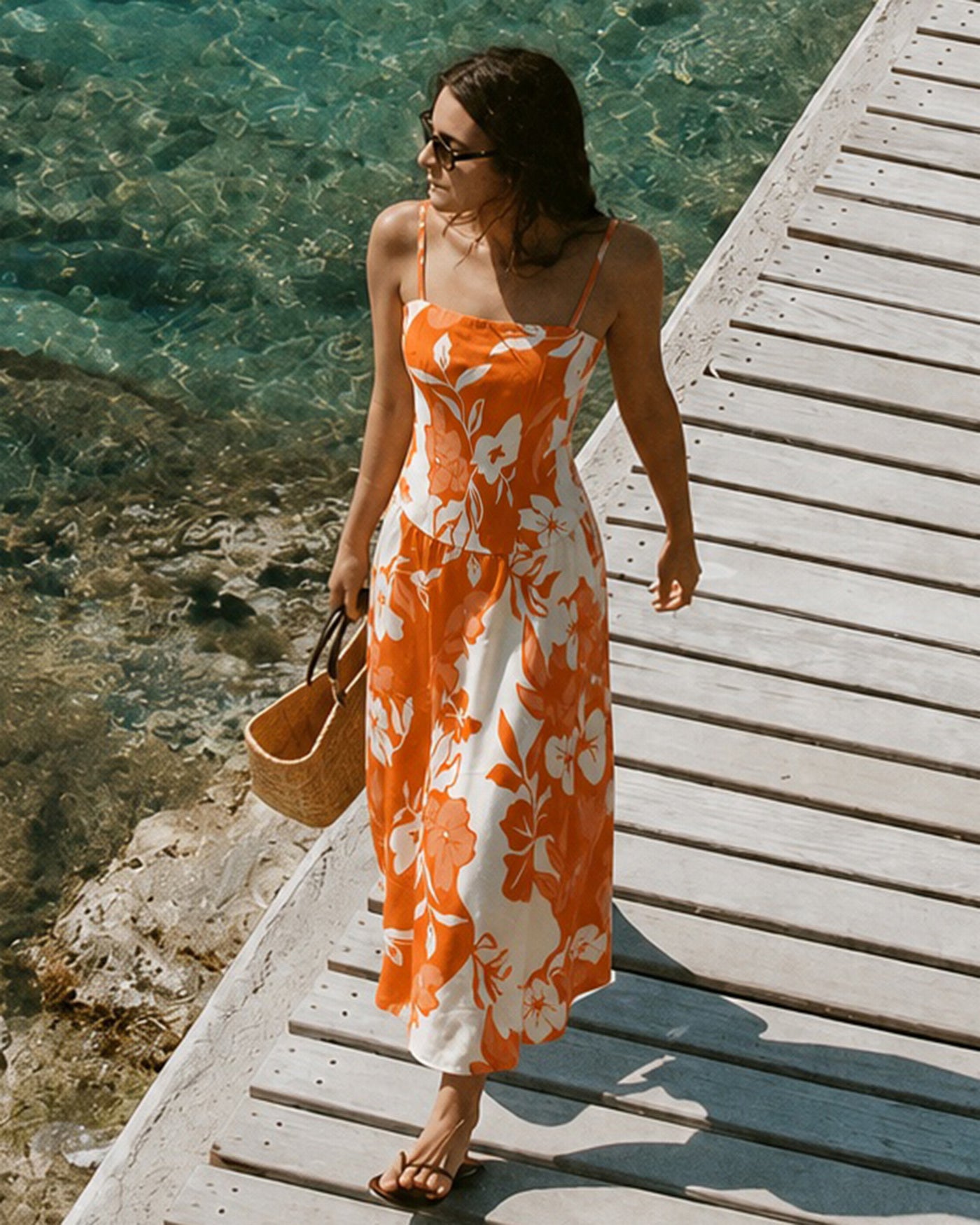 Orange Floral Slip A-Line Maxi Dress & Reviews - Orange - Dresses Orange Floral Slip A-Line Maxi Dress & Reviews - Orange - Dresses