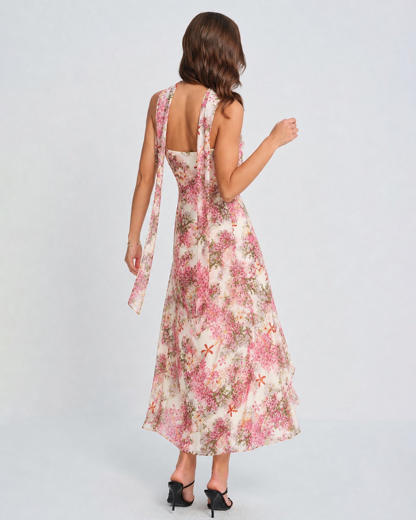 pink chiffon maxi dress Pink Floral Slip Chiffon Maxi Dress & Reviews - Pink - Dresses