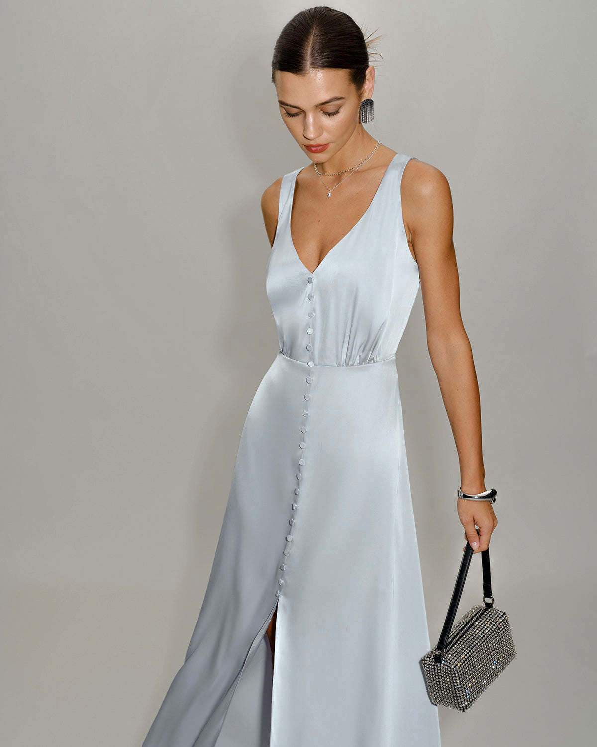 Grey A-Line Sleeveless Maxi Dress & Reviews - Grey - Dresses | RIHOAS Grey A-Line Sleeveless Maxi Dress & Reviews - Grey - Dresses | RIHOAS