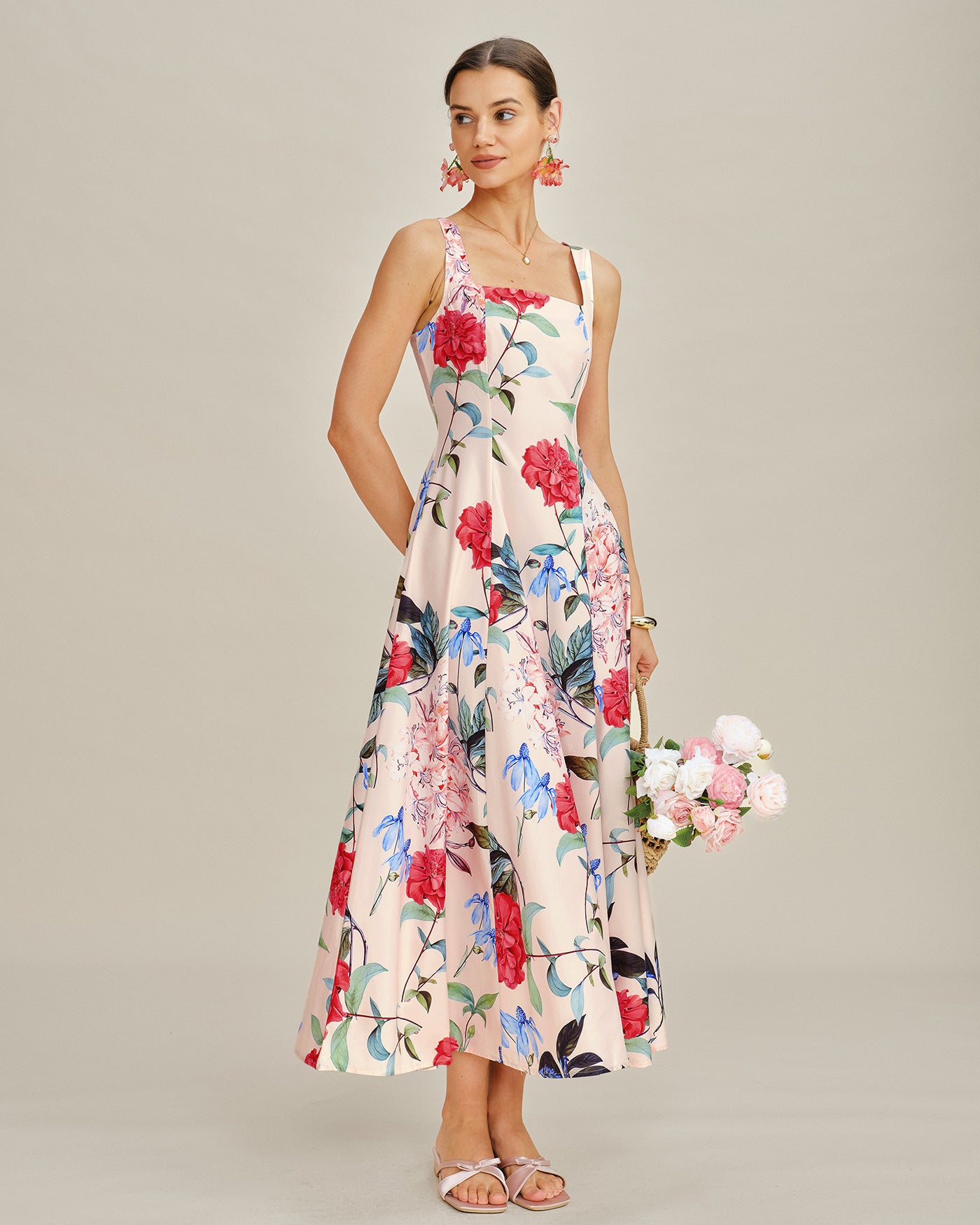 Rihoas Floral A-Line Sleeveless Maxi Dress for women, Multi / US|4 Rihoas Floral A-Line Sleeveless Maxi Dress for women, Multi / US|4