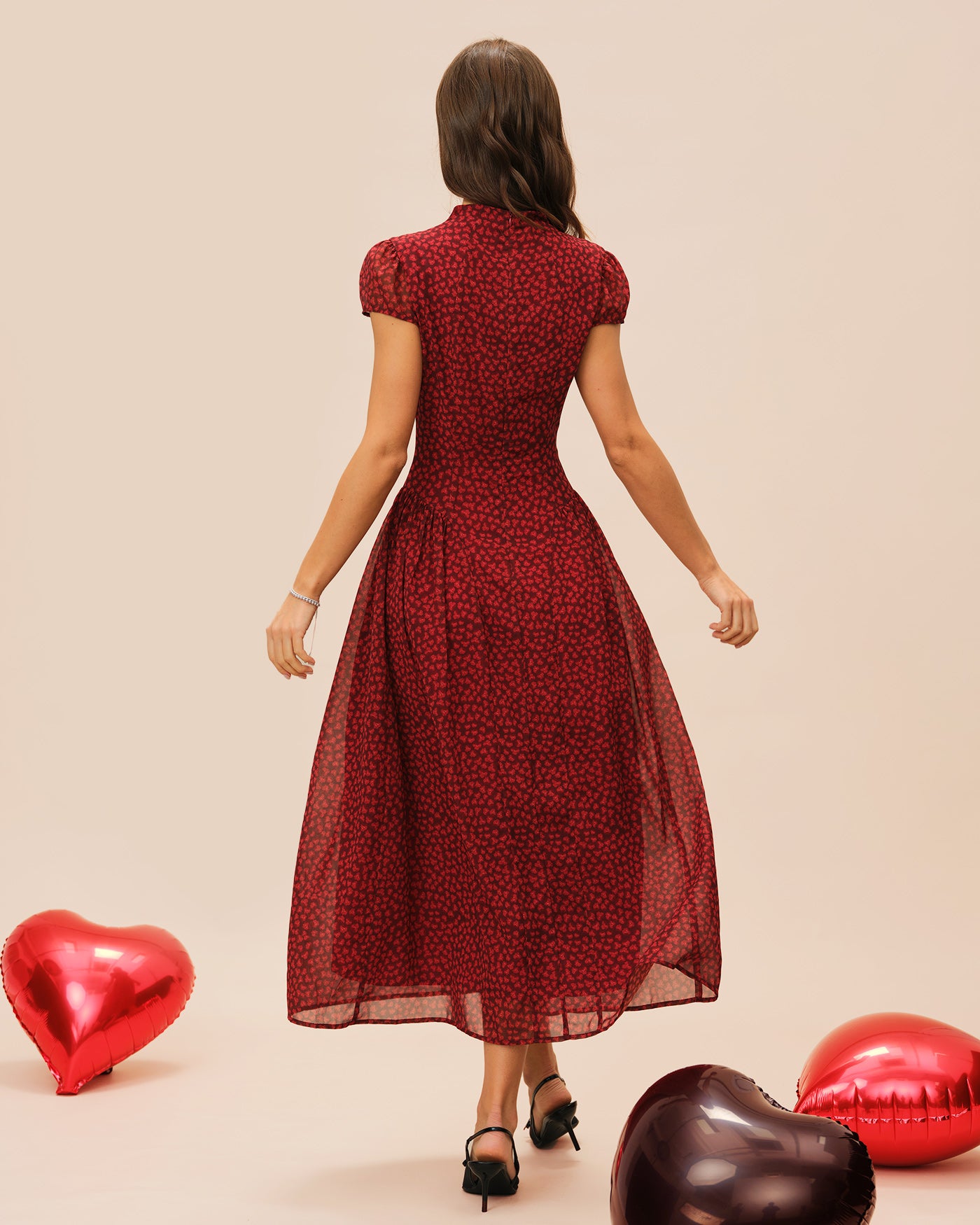 Red Cap Sleeve Floral Maxi Dress & Reviews - Red - Dresses