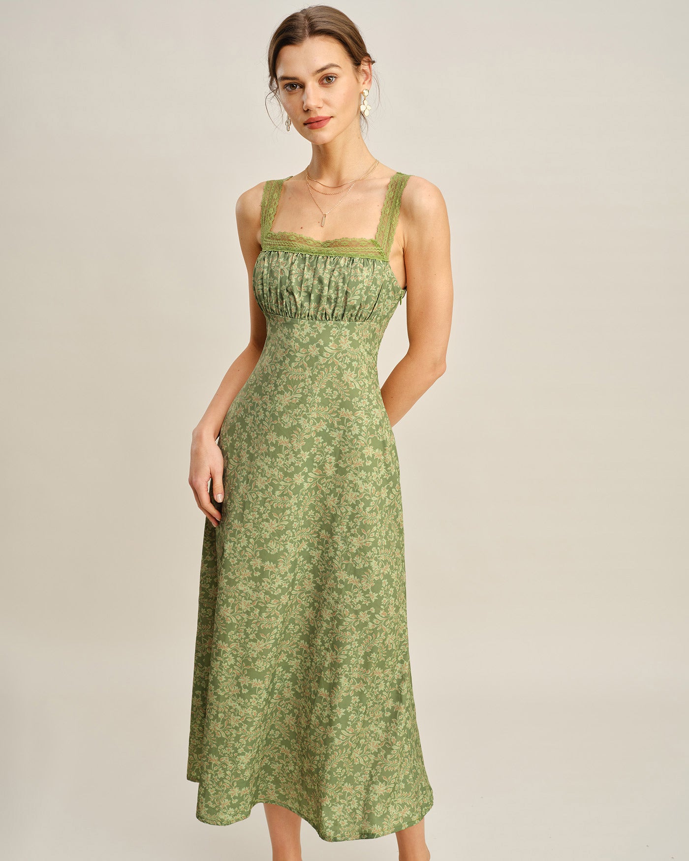 Green Floral Lace Maxi Dress & Reviews - Green - Dresses | RIHOAS Green Floral Lace Maxi Dress & Reviews - Green - Dresses | RIHOAS