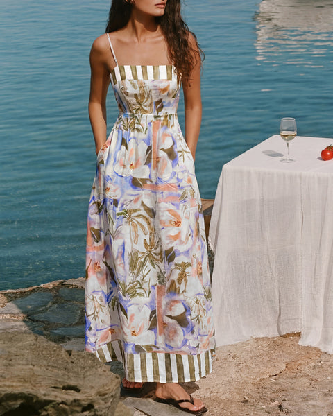 Floral Shirred Slip A-Line Maxi Dress & Reviews - Multi - Dresses
