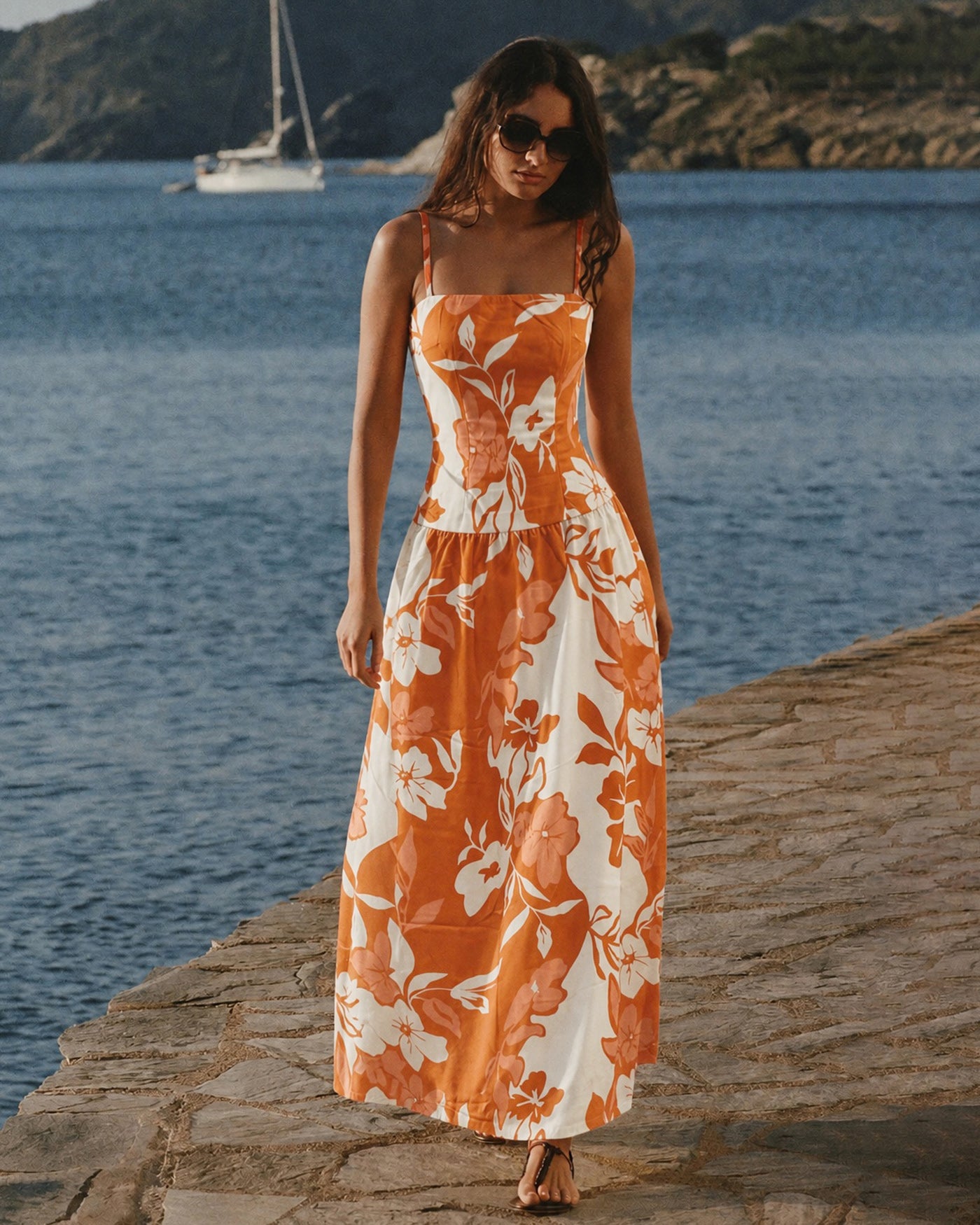 Orange Floral Slip A-Line Maxi Dress & Reviews - Orange - Dresses Orange Floral Slip A-Line Maxi Dress & Reviews - Orange - Dresses