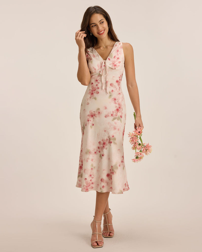 Women's Woven Polyester Maxi Dress Pink Dresses - RIHOAS