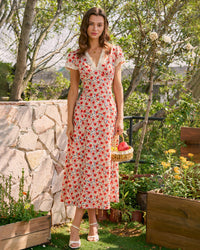 Women's Woven Polyester Maxi Dress Red Dresses - RIHOAS