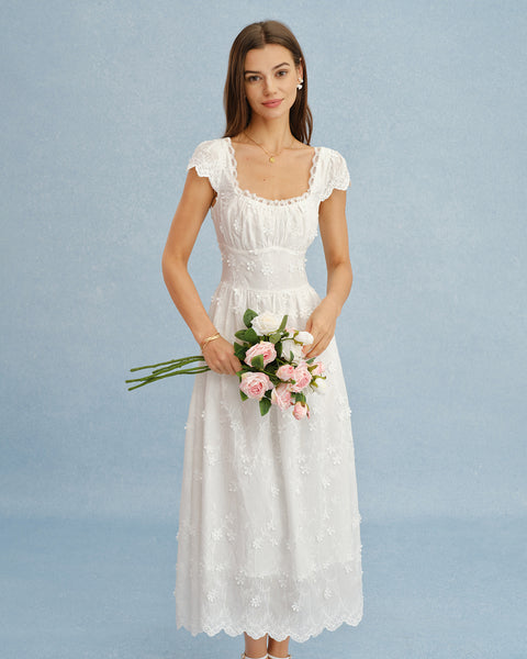 laundry white lace dress White Lace Up Gown