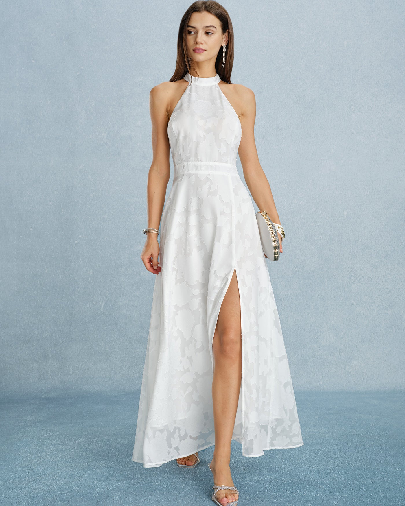 white dresses for women maxi White Backless Bowknot Maxi Dress & Reviews - White - Dresses