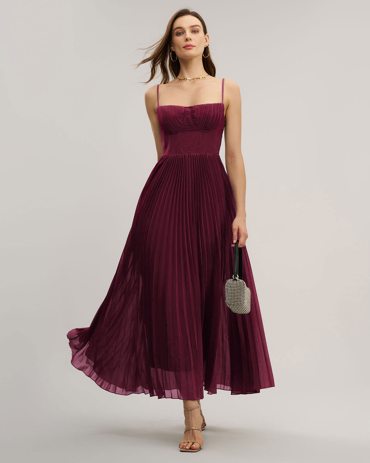 Wine Red Sweetheart Neck Flowy Maxi Dress & Reviews - Wine Red - Dresses | RIHOAS Wine Red Sweetheart Neck Flowy Maxi Dress & Reviews - Wine Red - Dresses | RIHOAS