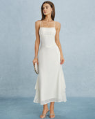 Women's Woven Polyester Maxi Dresses Apricot Dresses - RIHOAS