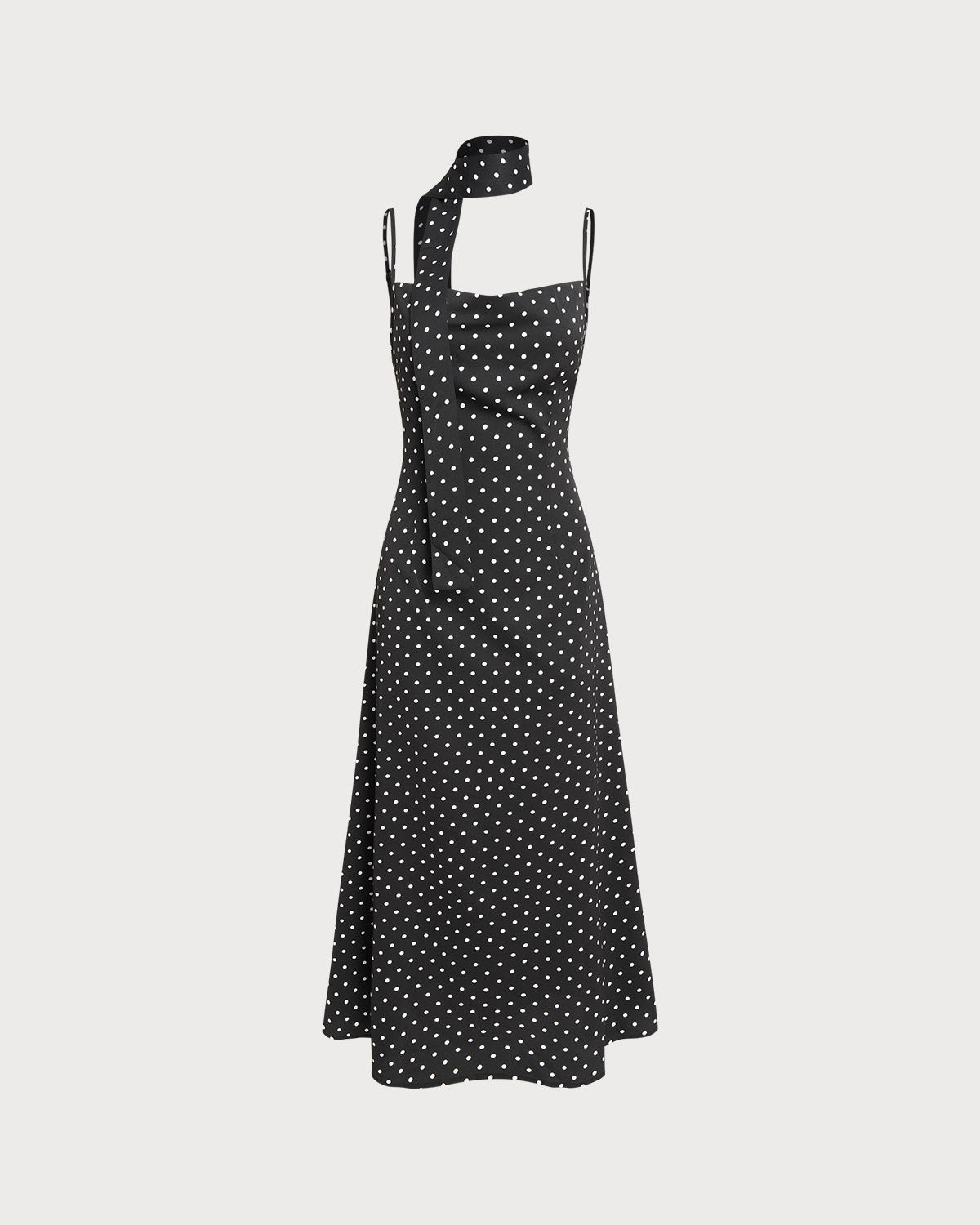 Black Polka Dot Cowl Neck Slip Dress | 90s Style Maxi | RIHOAS Black Polka Dot Cowl Neck Slip Dress | 90s Style Maxi | RIHOAS