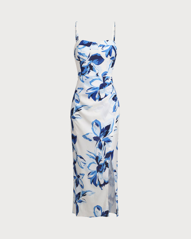 Women's Woven Polyester Maxi Dresses Blue Dresses - RIHOAS