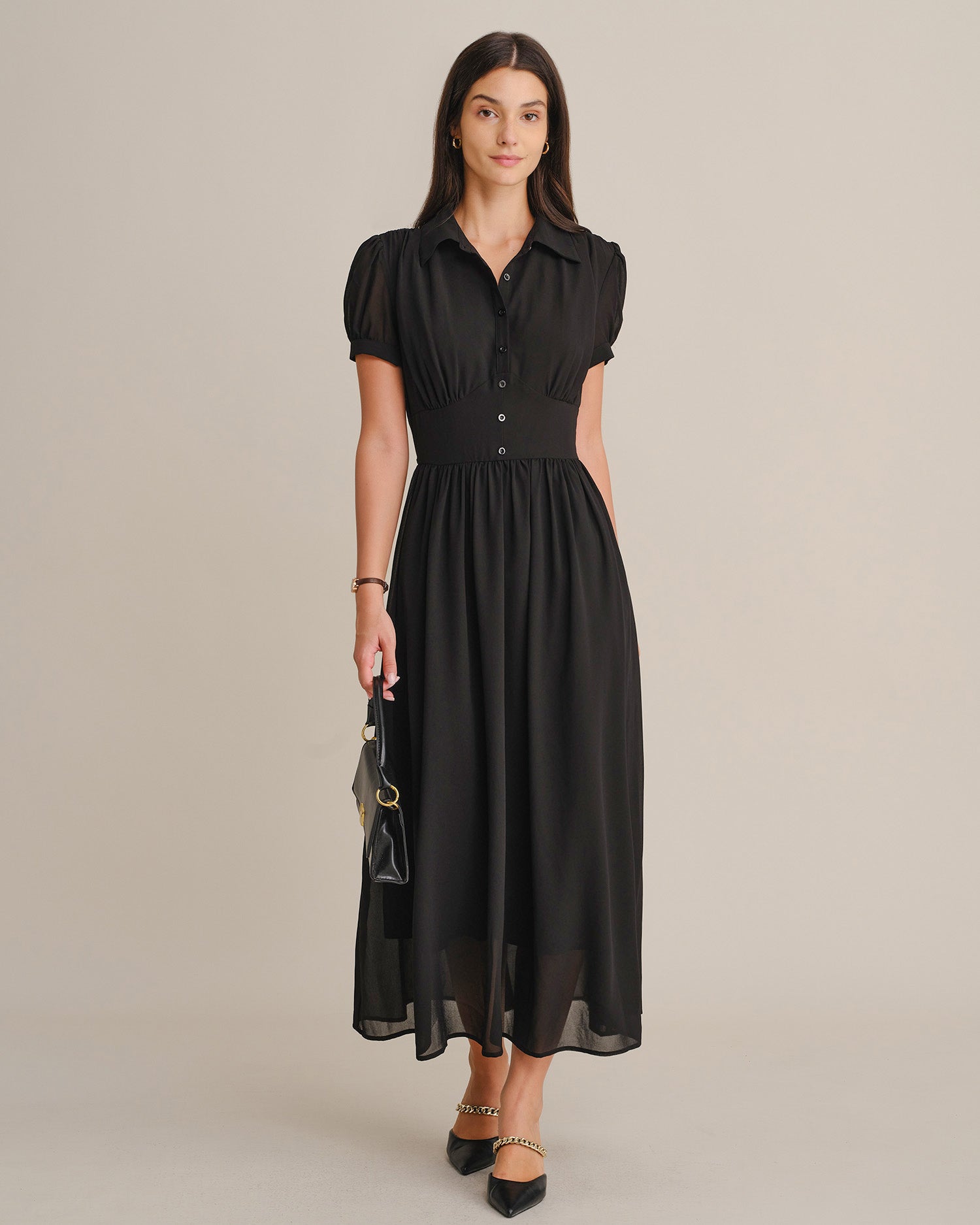 Women's Woven Polyester Maxi Dresses - RIHOAS - 02