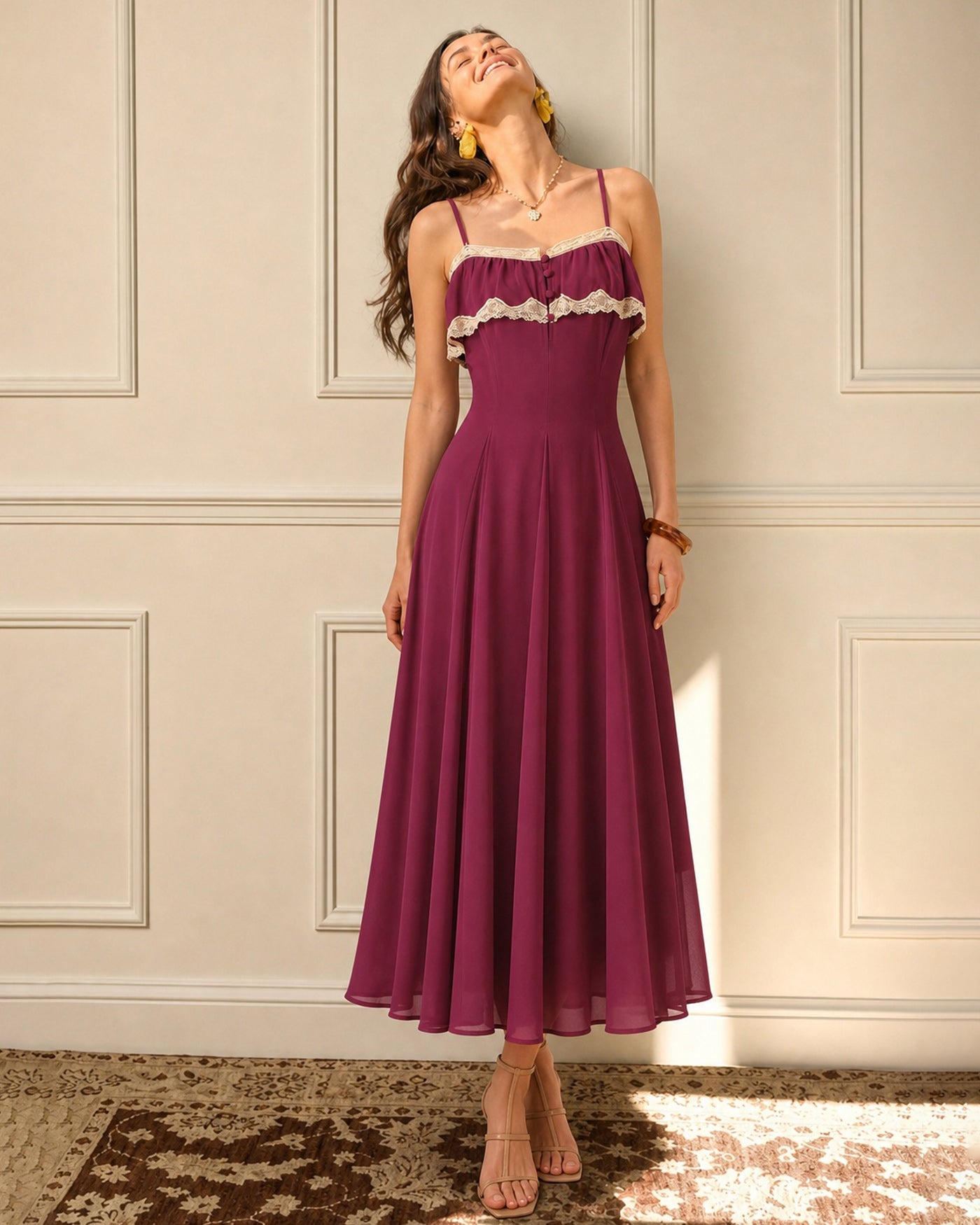 Women's Woven Polyester Maxi Dresses Dresses - RIHOAS