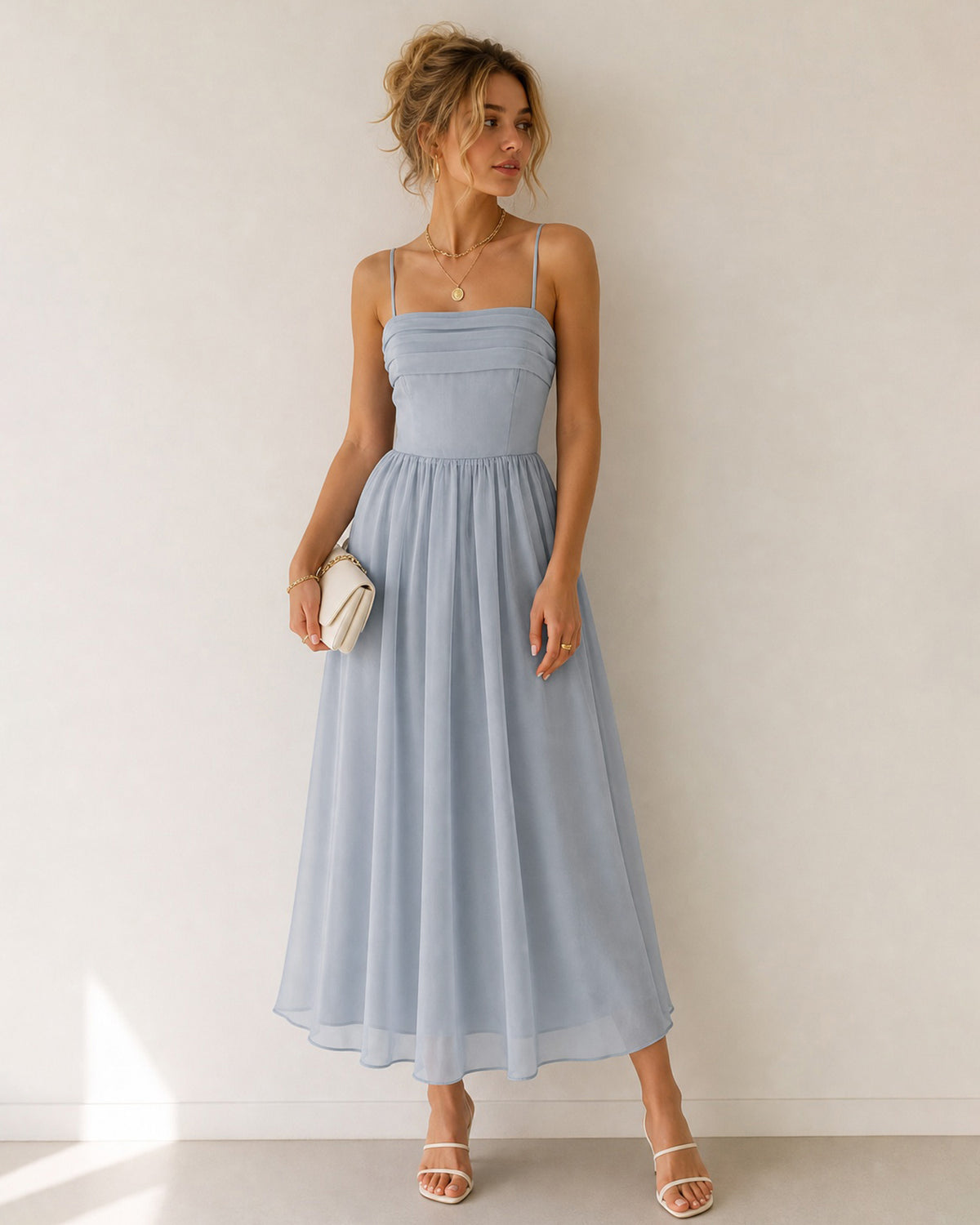 Women's Woven Polyester Maxi Dresses - RIHOAS - 01
