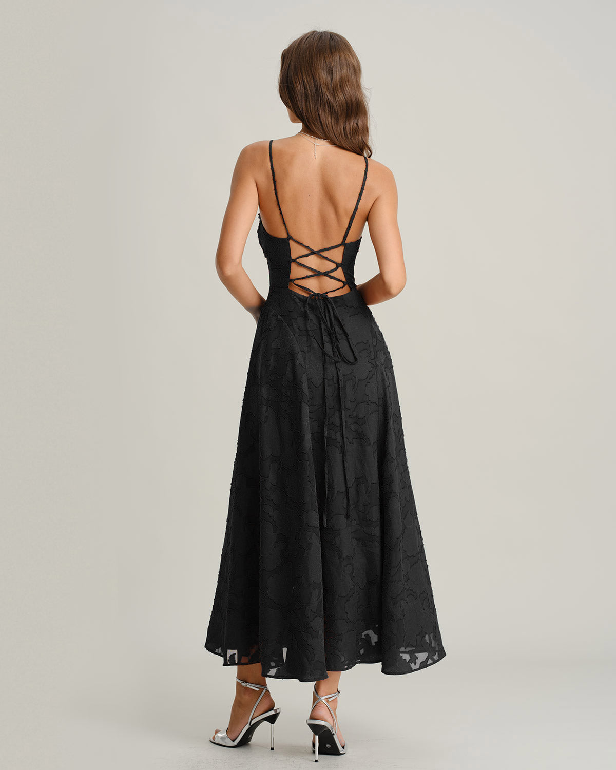 Rihoas Jacquard Square Neck Slip Maxi Dress | Criss Cross Back for Evening Party, Wedding Guest, Cocktail, Prom, Black / XL Rihoas Jacquard Square Neck Slip Maxi Dress | Criss Cross Back for Evening Party, Wedding Guest, Cocktail, Prom, Black / XL