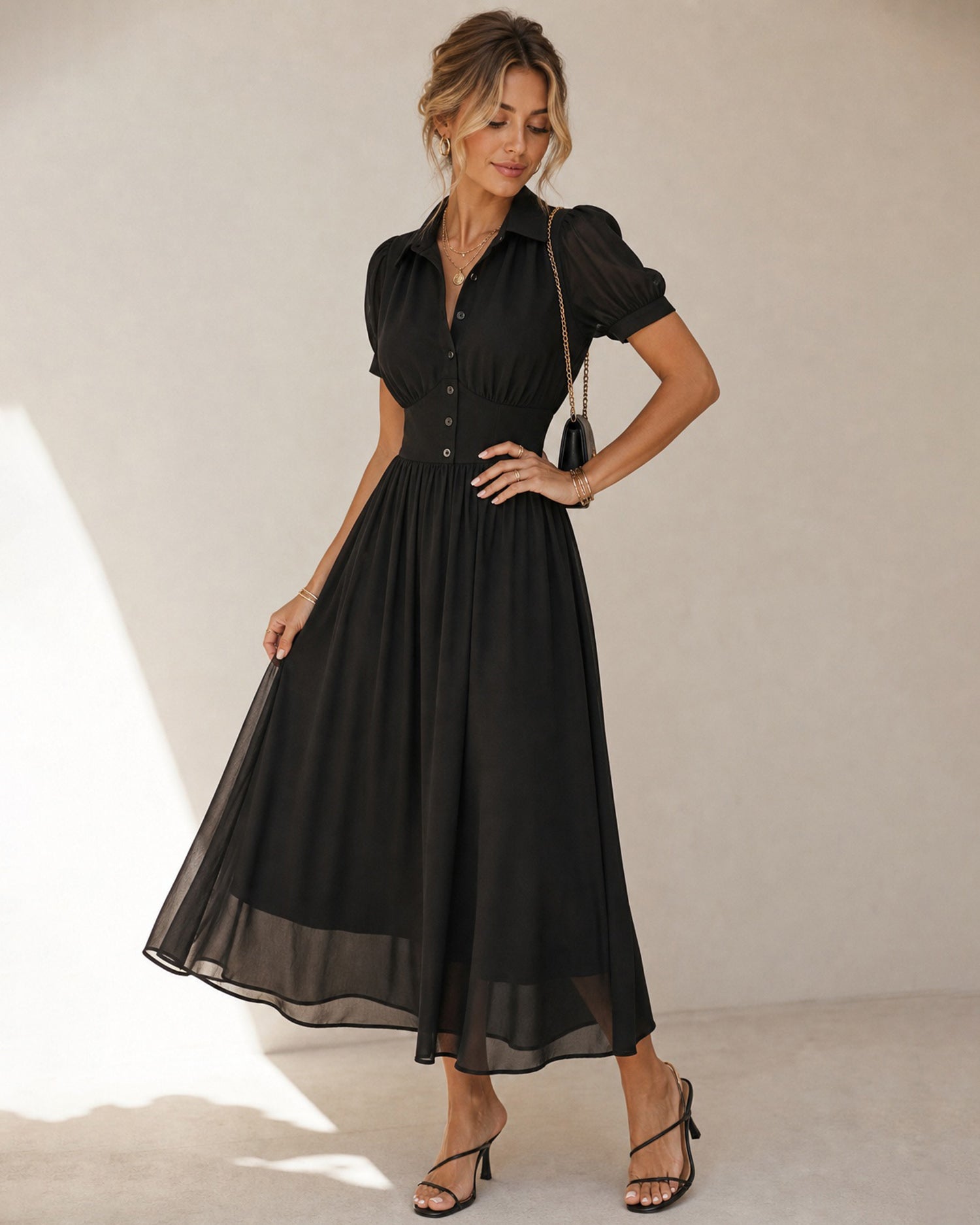 Women's Woven Polyester Maxi Dresses - RIHOAS