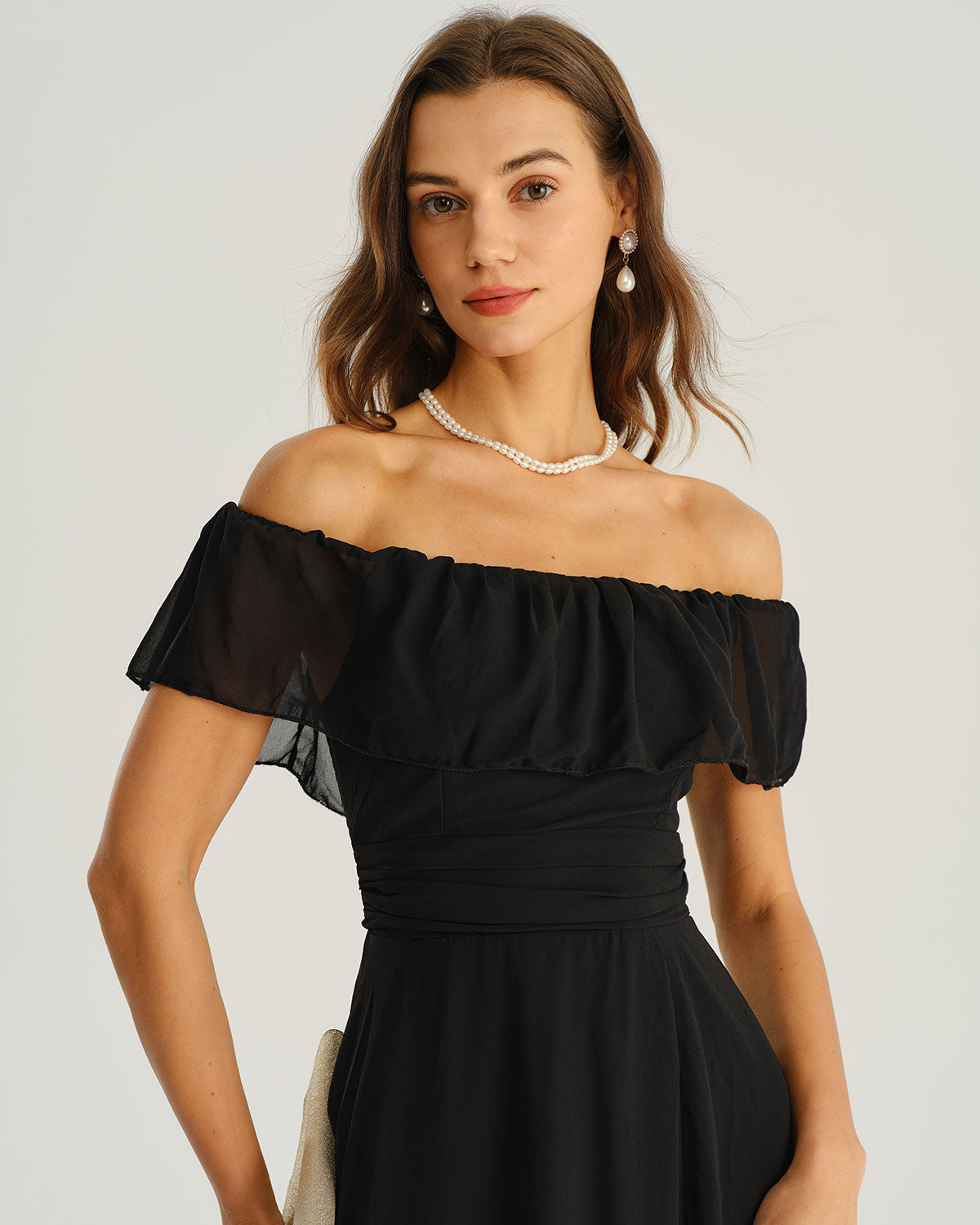 Black Off The Shoulder A-Line Maxi Dress & Reviews - Black - Dresses | RIHOAS Black Off The Shoulder A-Line Maxi Dress & Reviews - Black - Dresses | RIHOAS