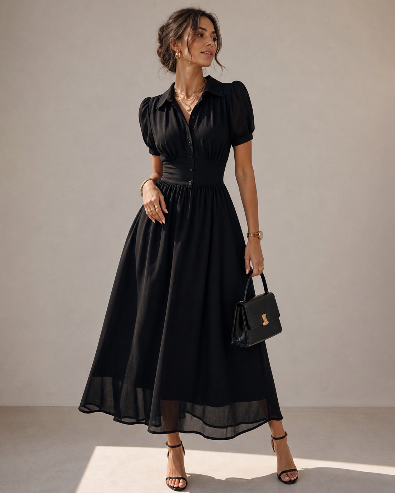 Women's Woven Polyester Maxi Dresses - RIHOAS