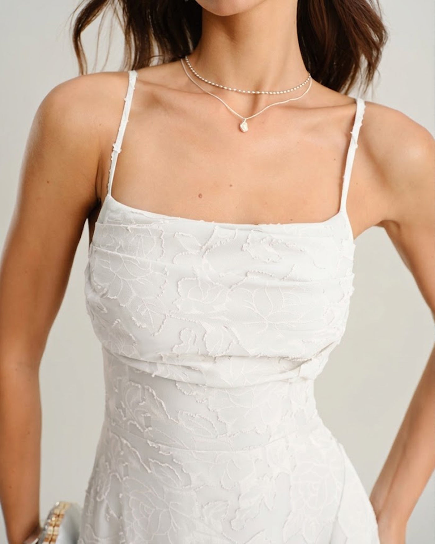 White X Cross Jacquard Slip Maxi Dress & Reviews - White - Dresses