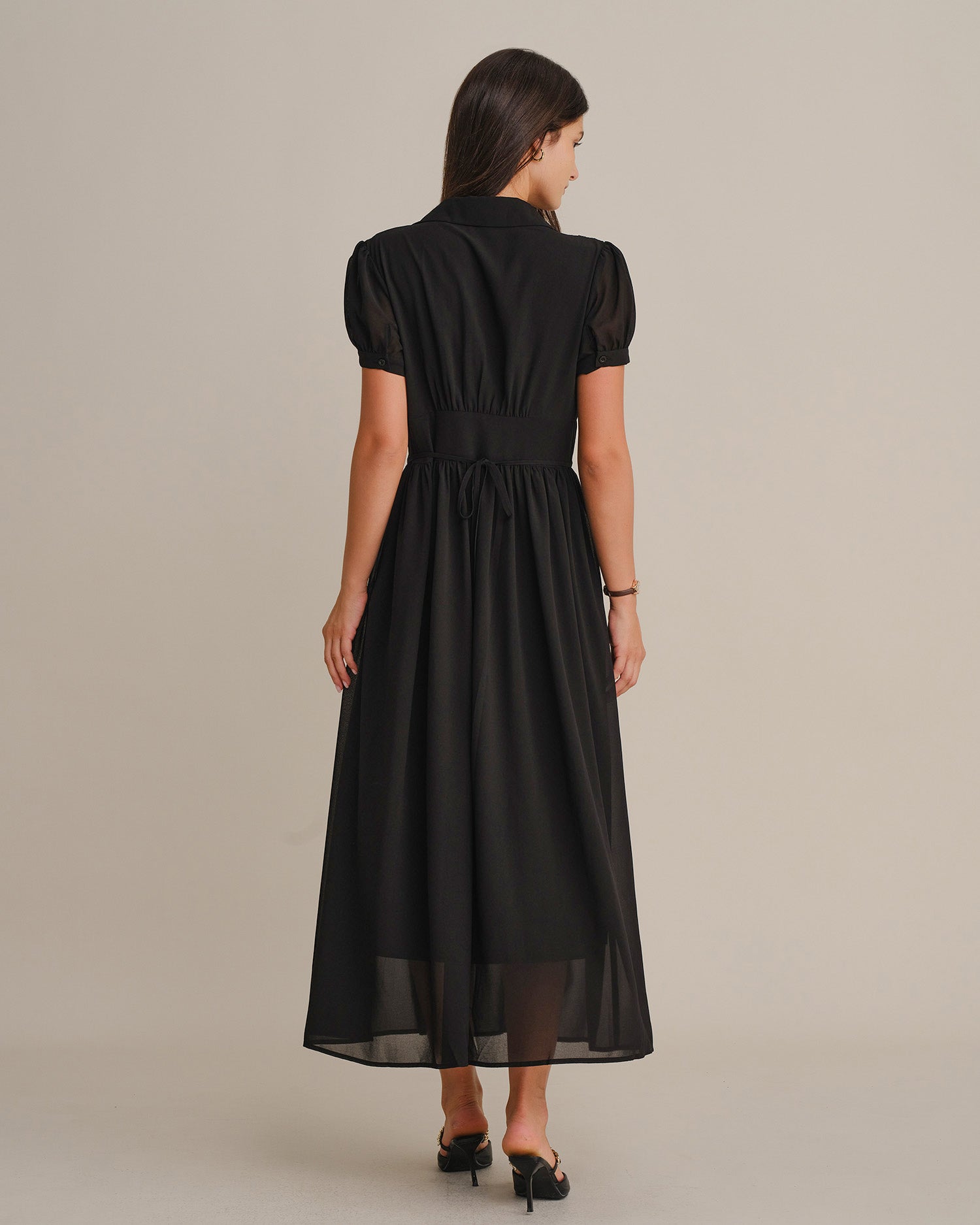 Women's Woven Polyester Maxi Dresses - RIHOAS - 04
