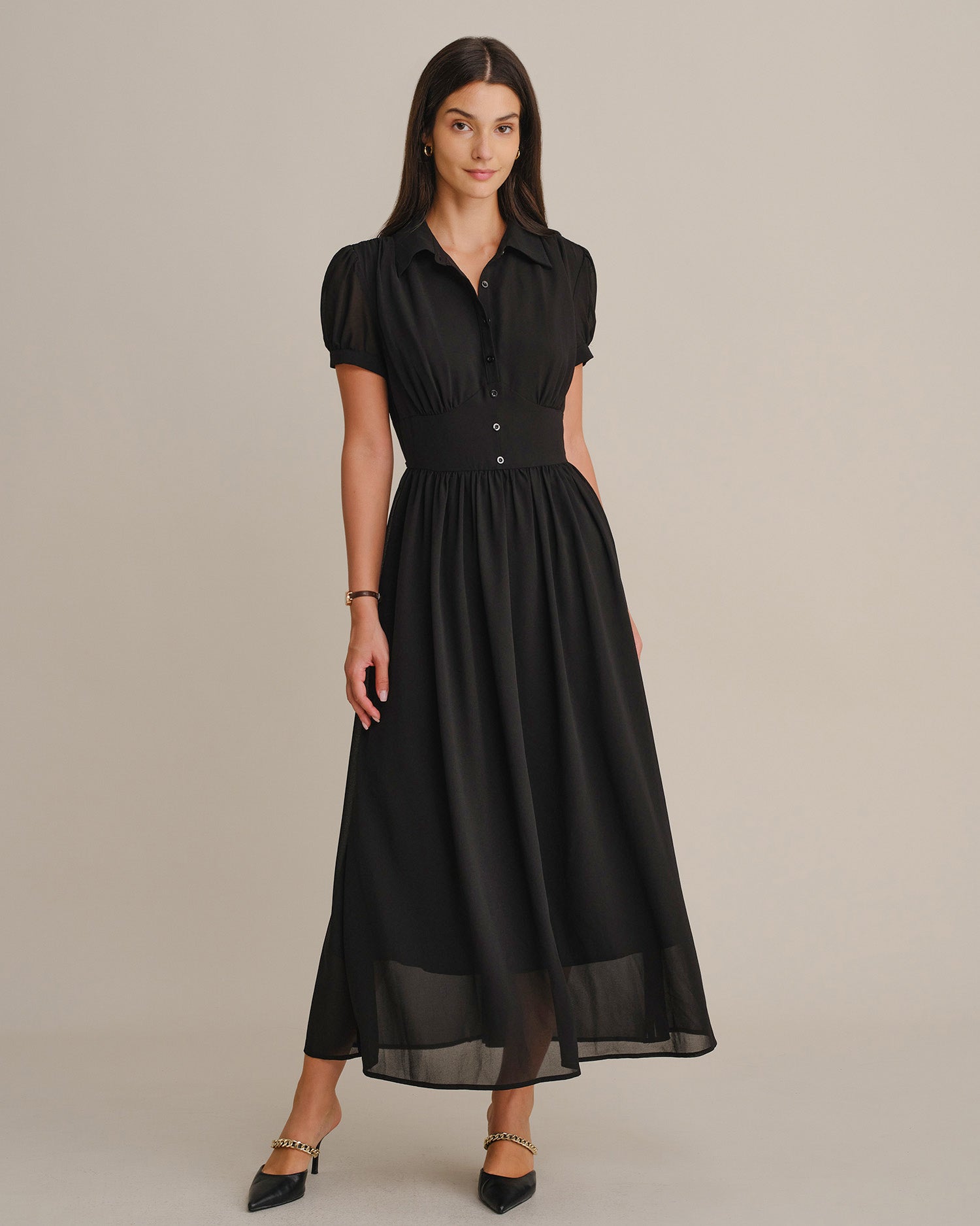 Women's Woven Polyester Maxi Dresses - RIHOAS - 03