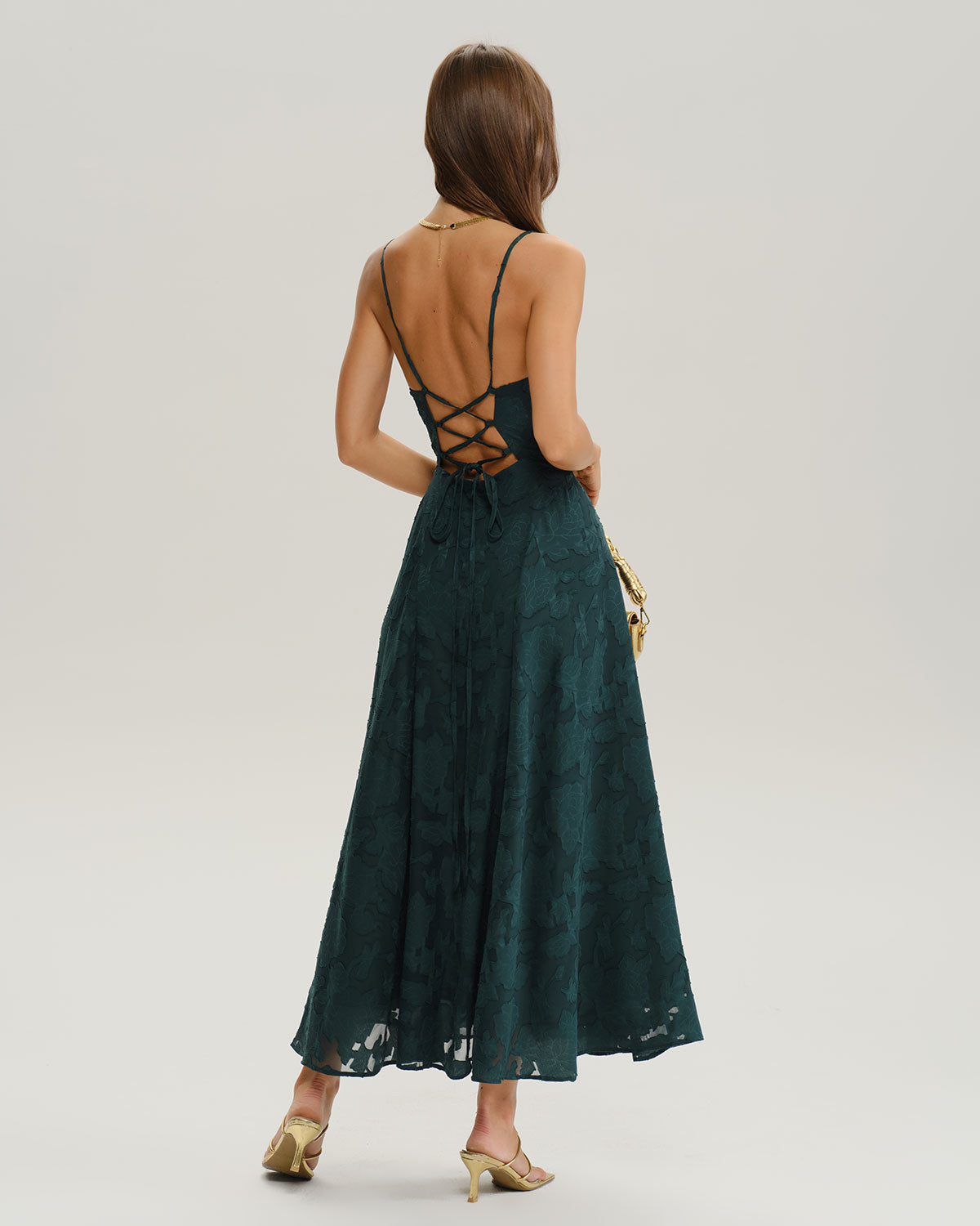 Green Jacquard A-Line Slip Maxi Dress & Reviews - Green - Dresses | RIHOAS Green Jacquard A-Line Slip Maxi Dress & Reviews - Green - Dresses | RIHOAS