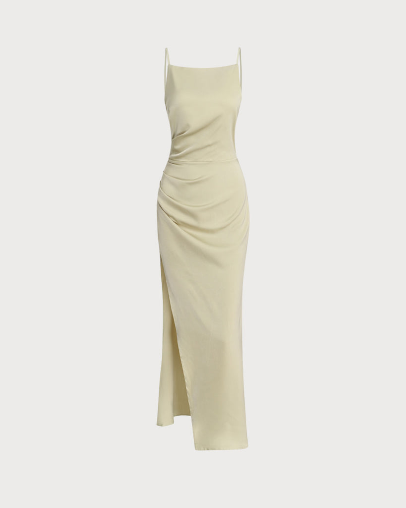 Women's Woven Polyester Maxi Dresses Green Dresses - RIHOAS