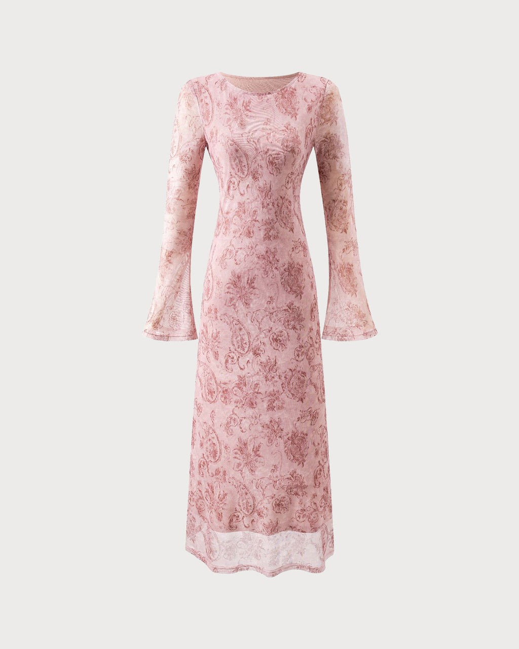 Women's Woven Polyester Maxi Dresses Pink Dresses - RIHOAS
