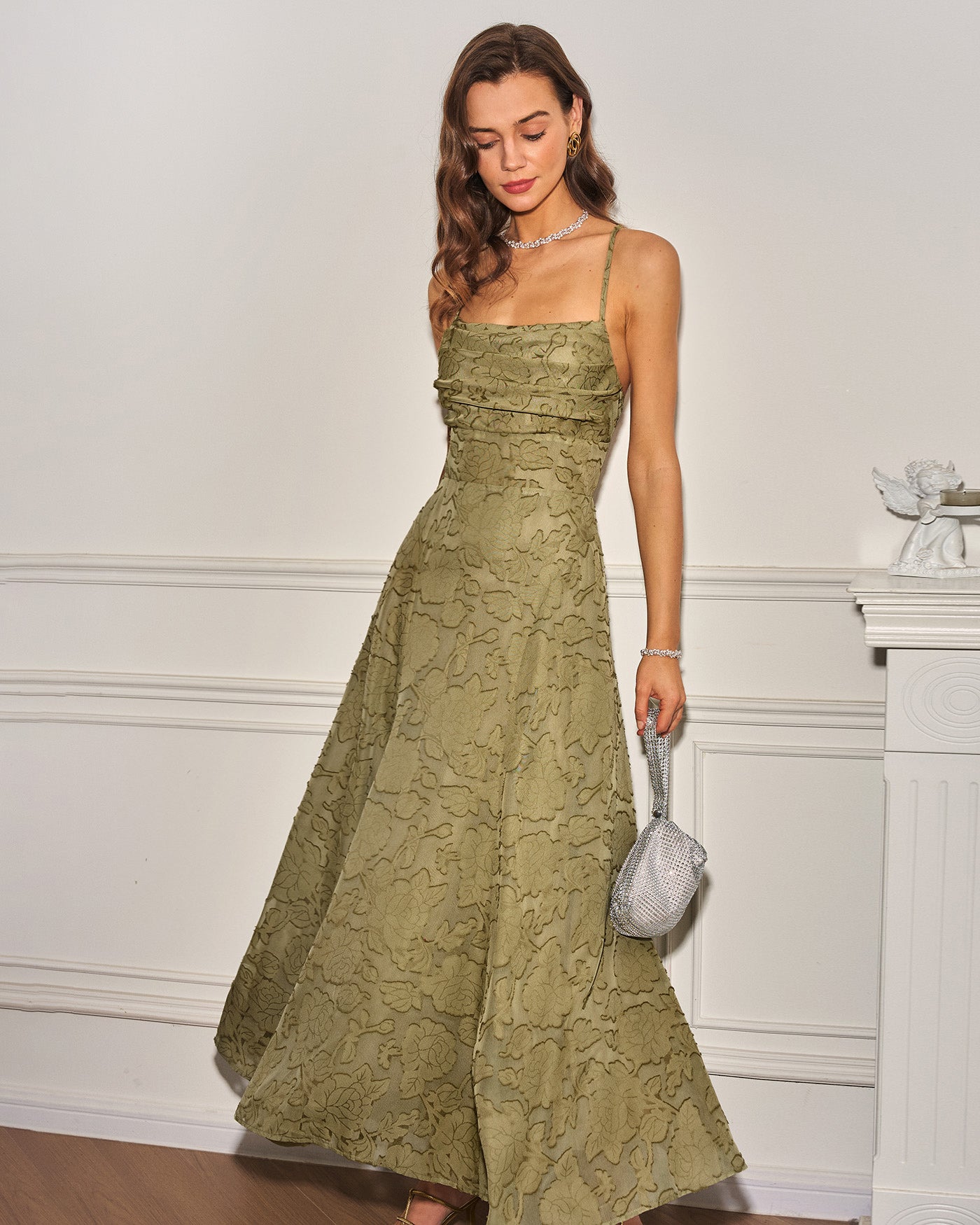 sage maxi dresses Green X Cross Jacquard Slip Dress 8/10 Perfect for Wedding Sequin sweater dress Material:77.3% Cotton 11.9% Recycled Polyester 10.8% Regenerated Cellulose Fiber How to dress down