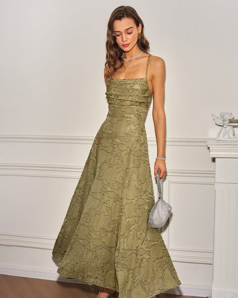 Sage Green X Cross Jacquard Slip Maxi Dress & Reviews - Sage Green - Dresses