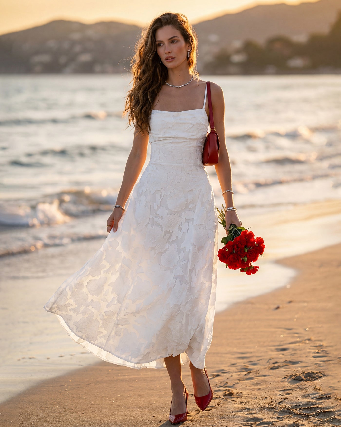 White X Cross Jacquard Slip Maxi Dress & Reviews - White - Dresses | RIHOAS White X Cross Jacquard Slip Maxi Dress & Reviews - White - Dresses | RIHOAS