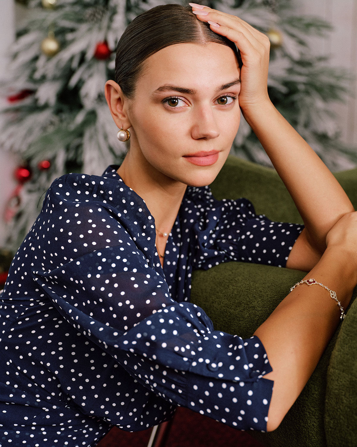 Blue Polka Dot V Neck Midi Dress & Reviews - Blue - Dresses | RIHOAS Blue Polka Dot V Neck Midi Dress & Reviews - Blue - Dresses | RIHOAS