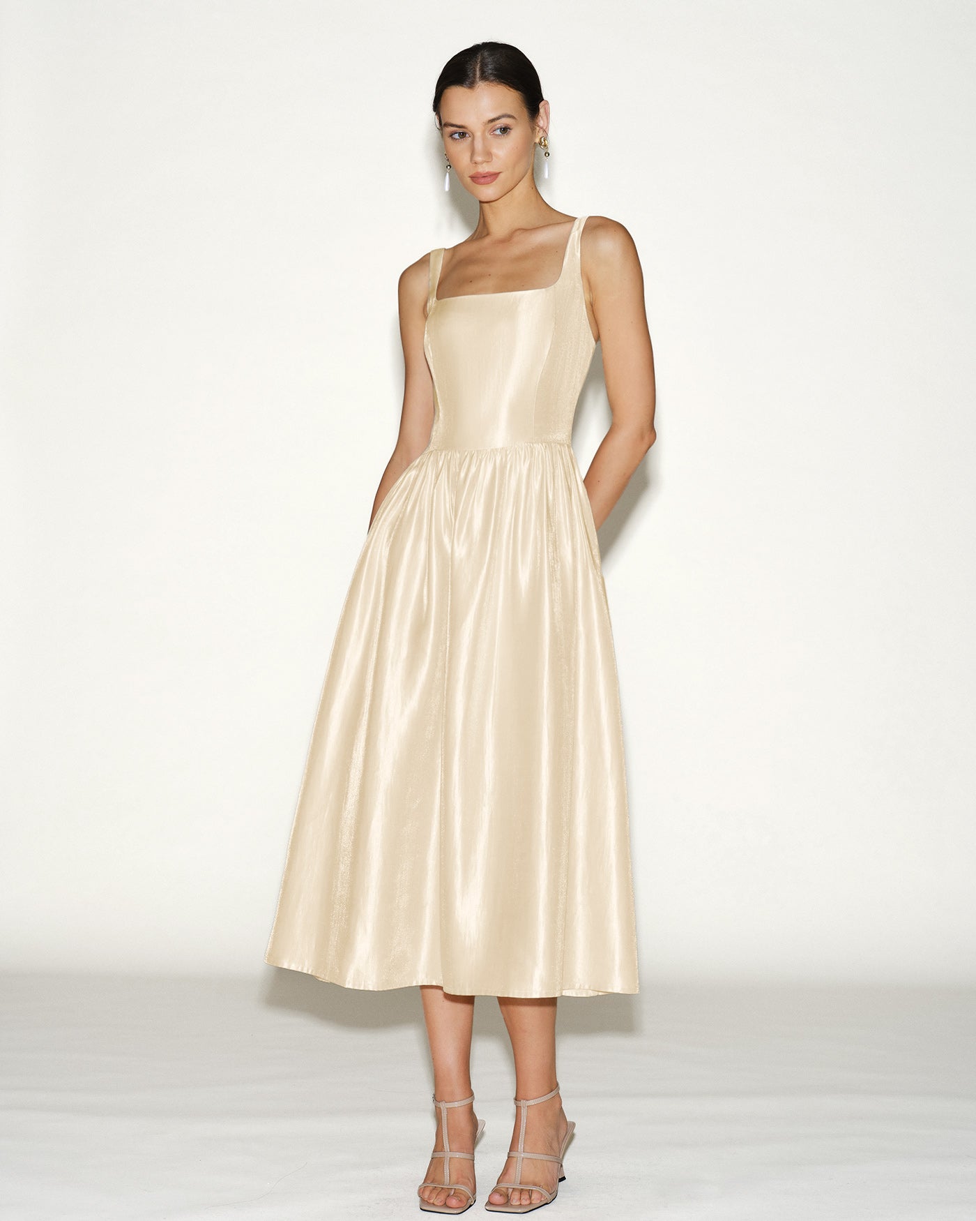 Apricot Zipper Slip Midi Dress & Reviews - Apricot - Dresses | RIHOAS Apricot Zipper Slip Midi Dress & Reviews - Apricot - Dresses | RIHOAS