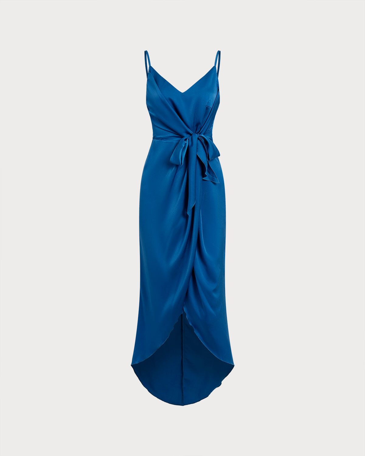 Women's Woven Polyester Midi Dress Blue Dresses - RIHOAS