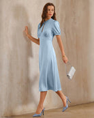 Women's Woven Polyester Midi Dress Dresses - RIHOAS