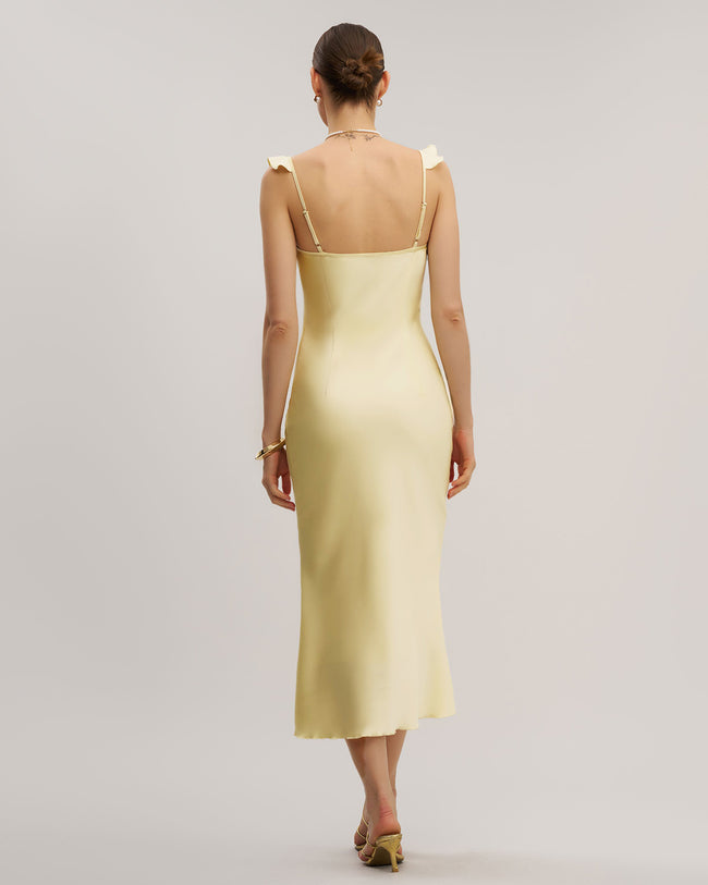 Women's Woven Polyester Midi Dress Dresses - RIHOAS