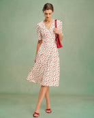 Women's Woven Polyester Midi Dress Dresses - RIHOAS