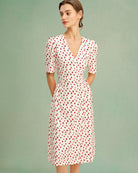 Women's Woven Polyester Midi Dress Dresses - RIHOAS