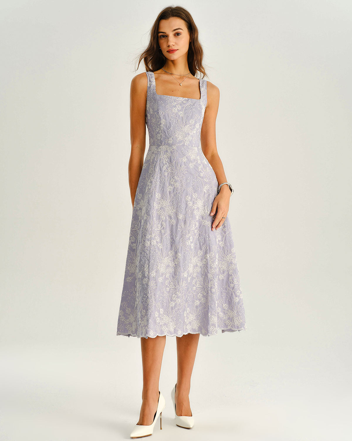 Women's Woven Polyester Midi Dress Dresses - RIHOAS