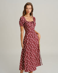 Women's Woven Polyester Midi Dress Dresses - RIHOAS