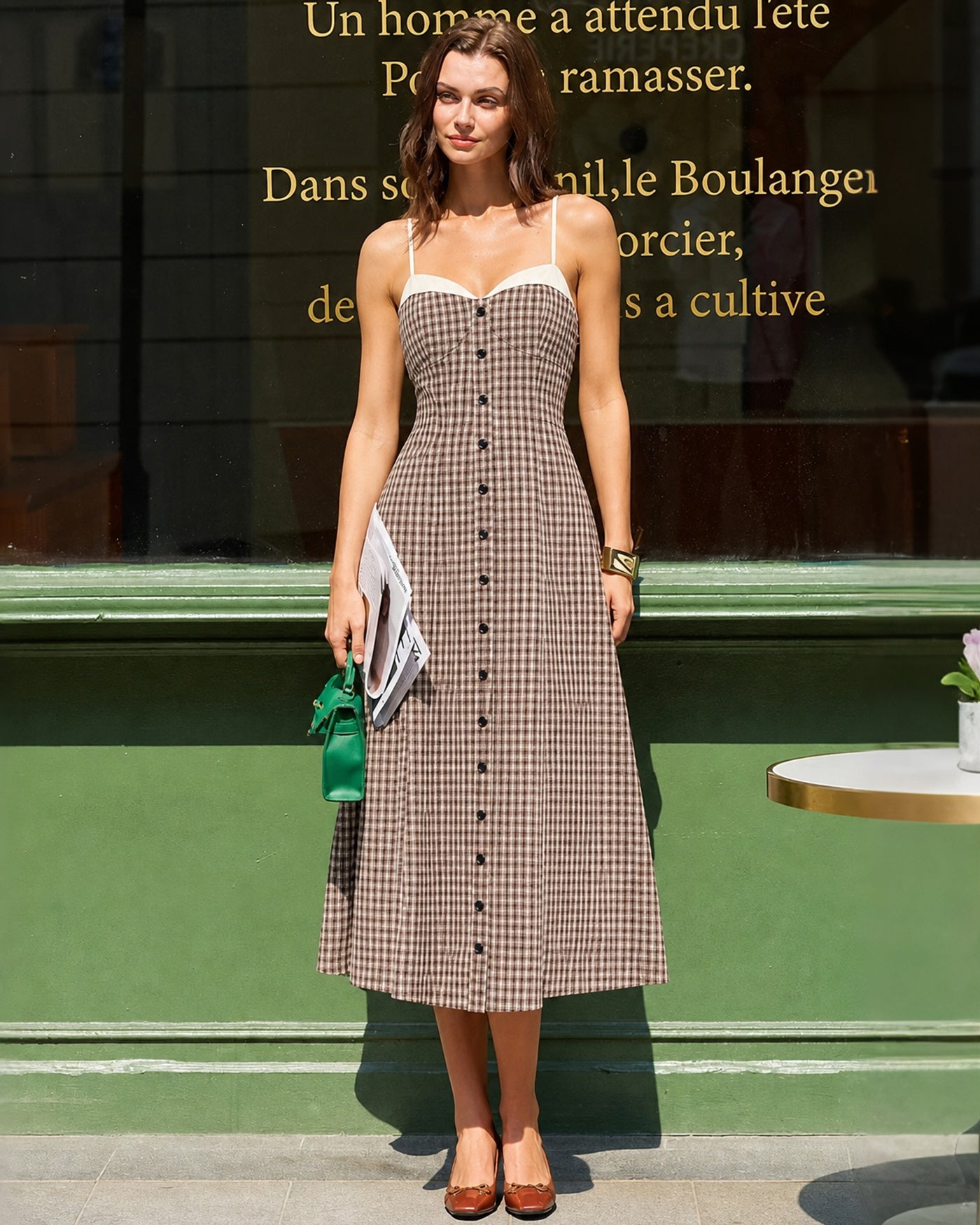 Women's Woven Polyester Midi Dress Dresses - RIHOAS