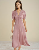 Women's Woven Polyester Midi Dress Dresses - RIHOAS