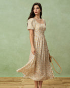 Women's Woven Polyester Midi Dress Dresses - RIHOAS