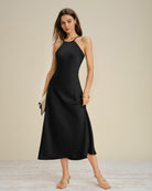 Women’s Woven Polyester Midi  Dress Dresses - RIHOAS