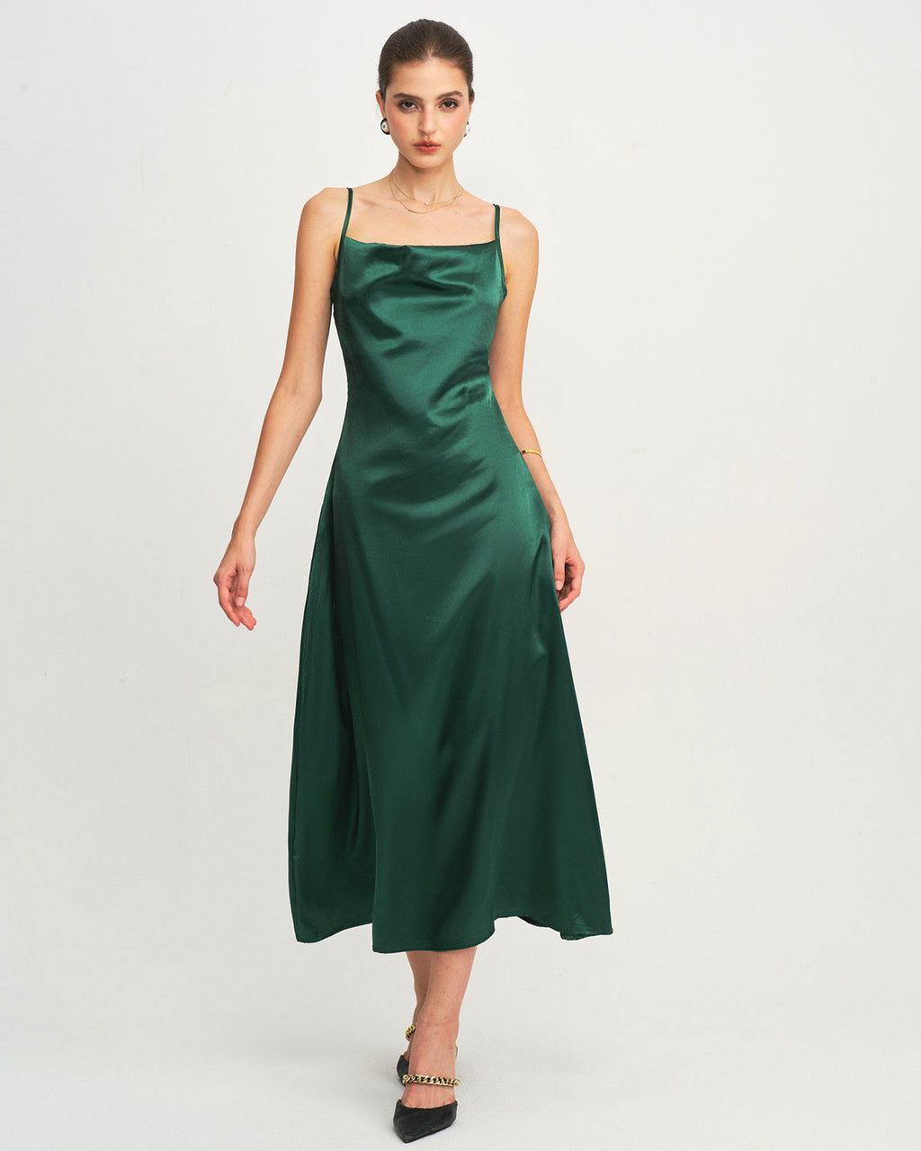 Women's Woven Polyester Midi Dress Dresses - RIHOAS