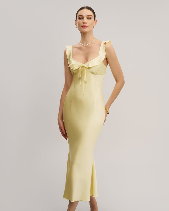 Women's Woven Polyester Midi Dress Dresses - RIHOAS