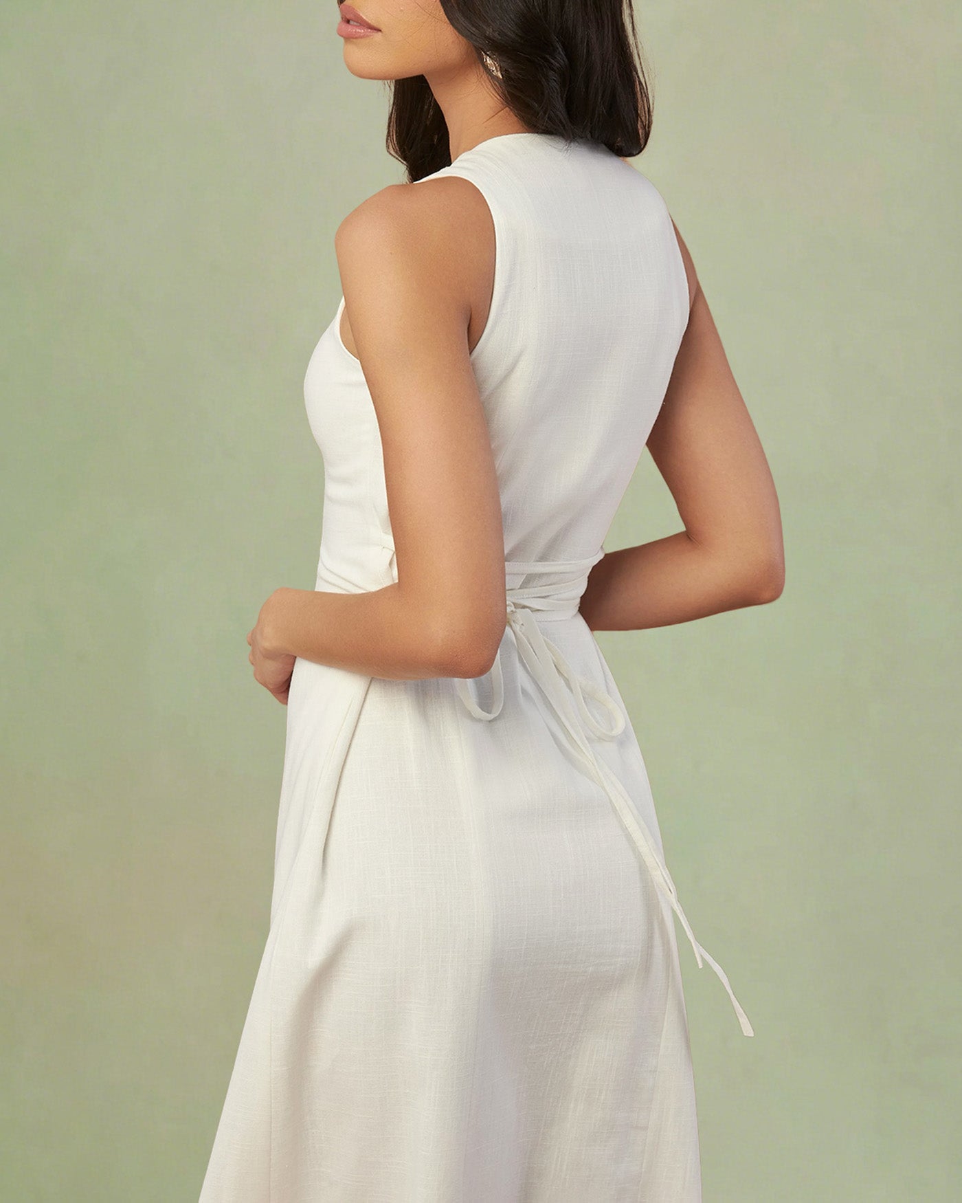 White Button Tie Tunic Midi Dress & Reviews - White - Dresses
