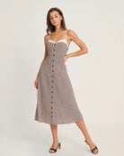 Women's Woven Polyester Midi Dress Dresses - RIHOAS